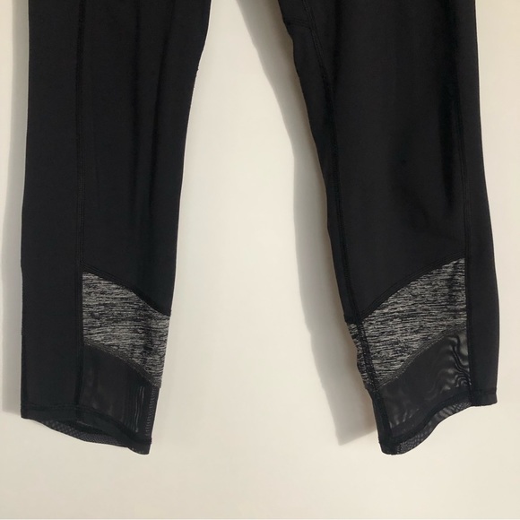 Lululemon If Youre Lucky Crop Leggings Size 4 Black Gray Mesh Cropped Yoga Tight - Picture 4 of 11
